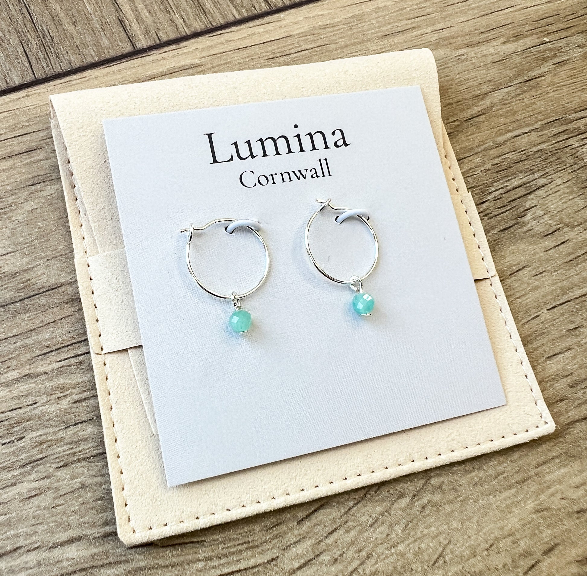 Amazonite Hoop Earrings