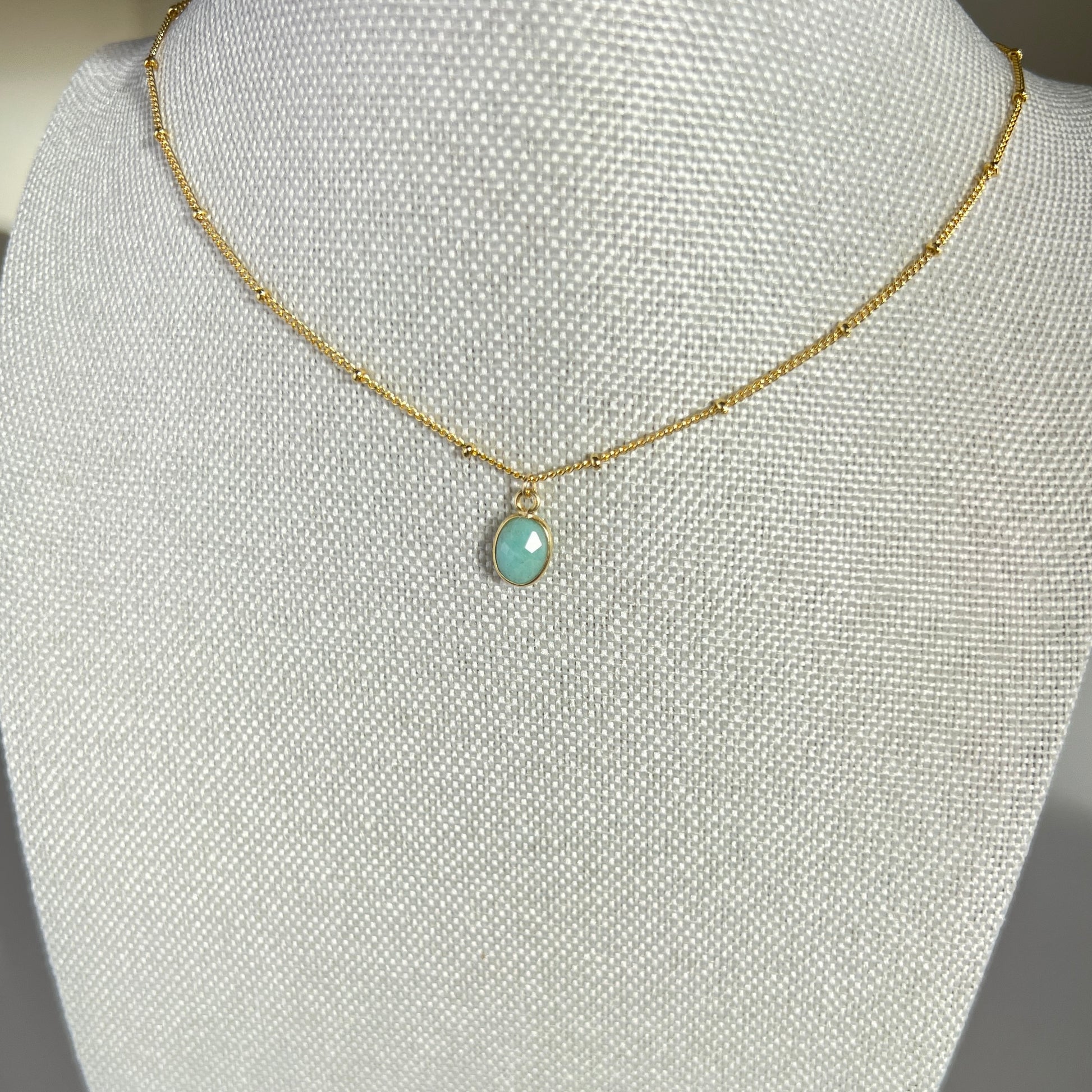 Amazonite Necklace | Gold