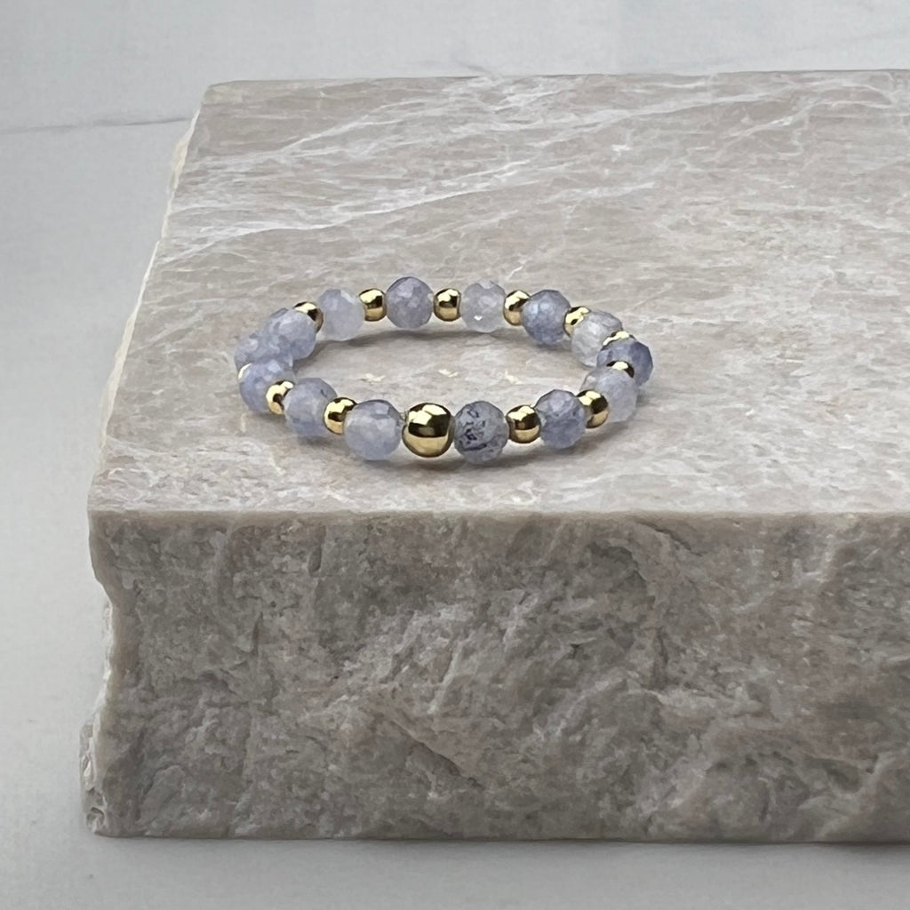 Tanzanite Stretch Ring | Gold Plated