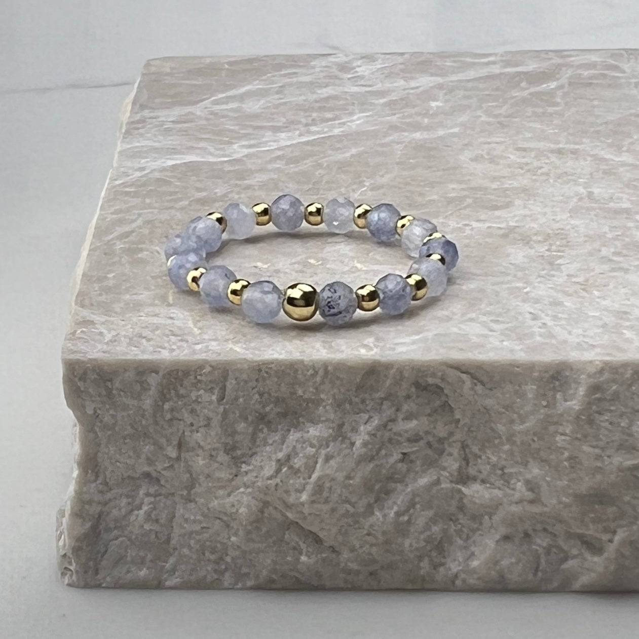Tanzanite Stretch Ring | Gold Plated