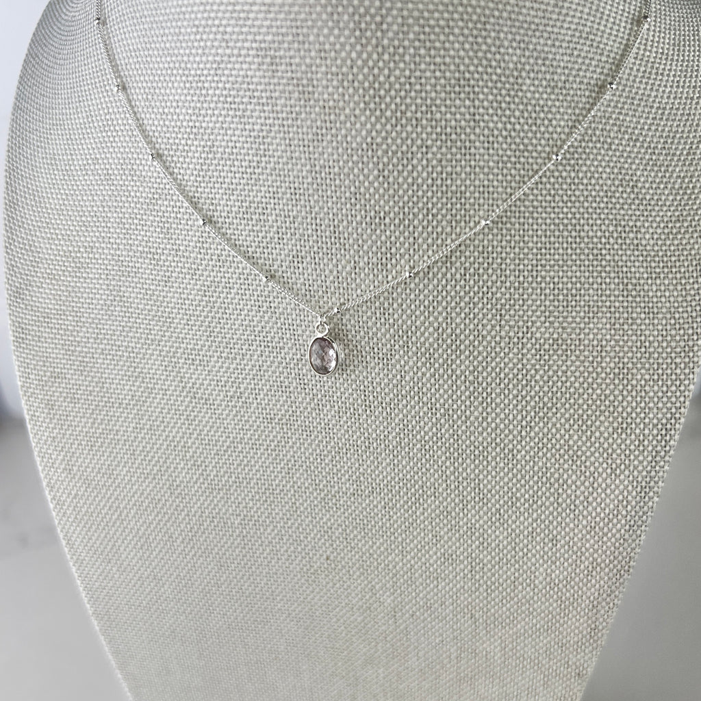 Pink Amethyst Necklace | Sterling Silver