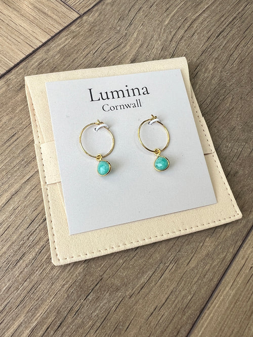 Amazonite Hoop Earrings
