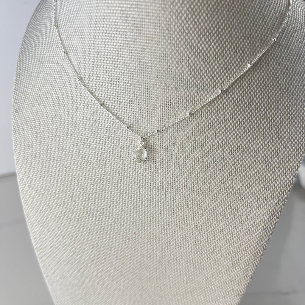 Clear Quartz Necklace | Sterling Silver