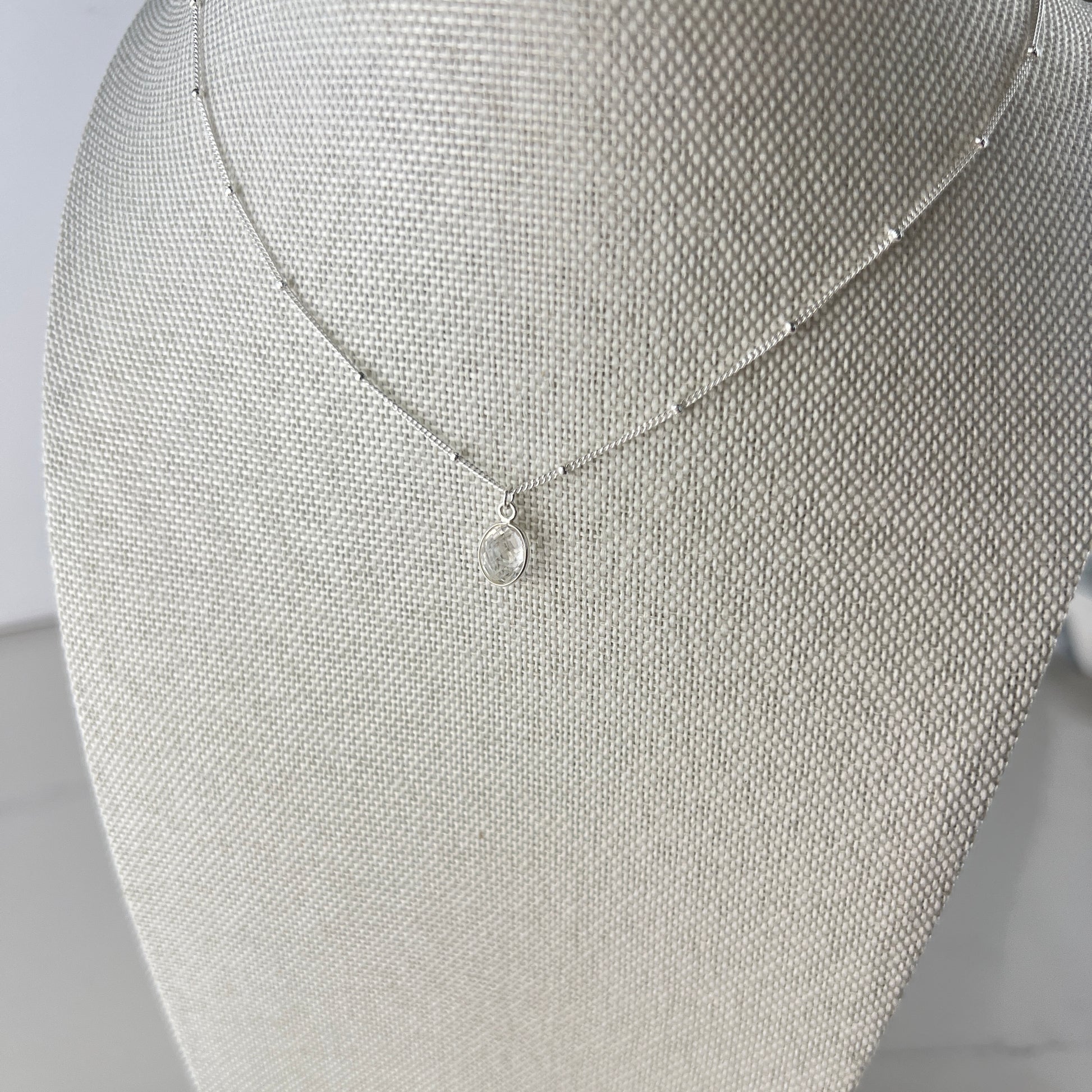 Clear Quartz Necklace | Sterling Silver