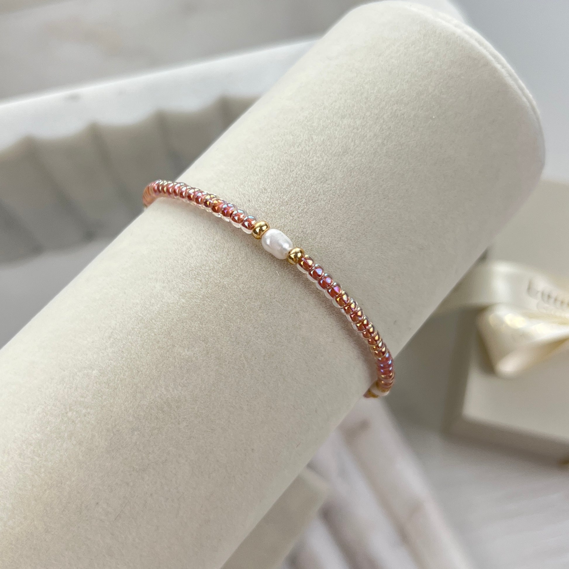 Glass Bead & Freshwater Pearl Bracelet