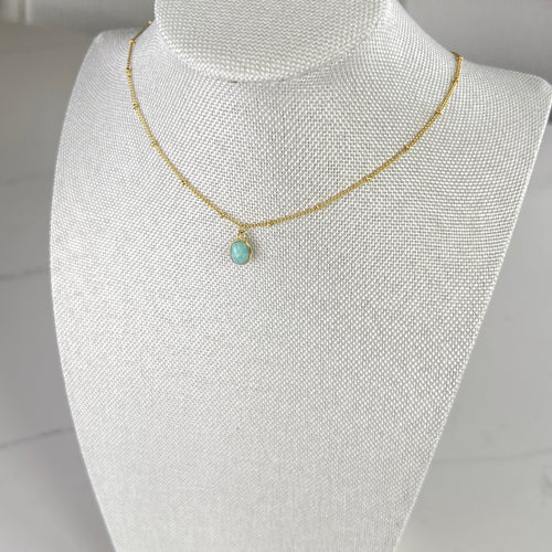 Amazonite Necklace | Gold