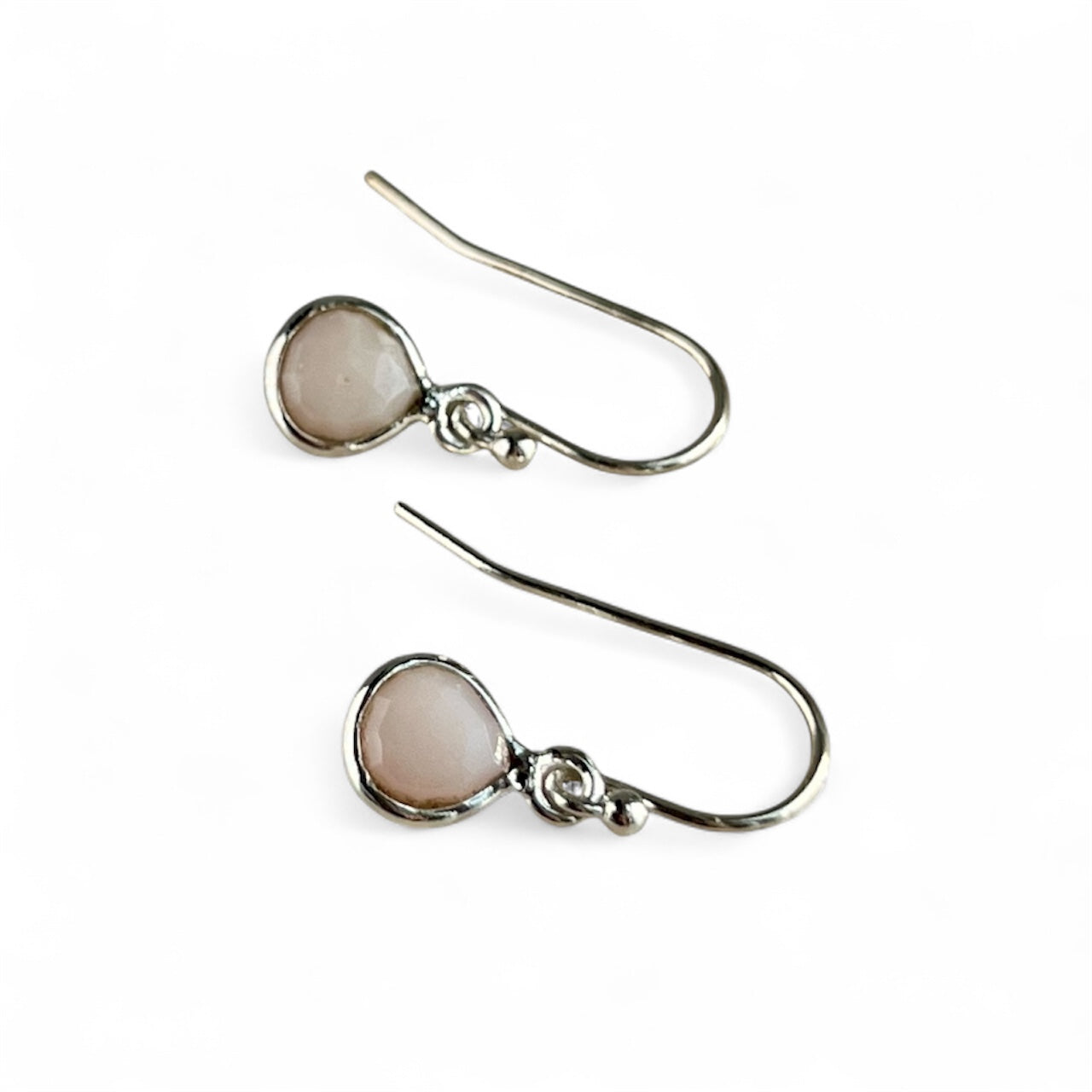 Sterling Silver Pink Opal Earrings