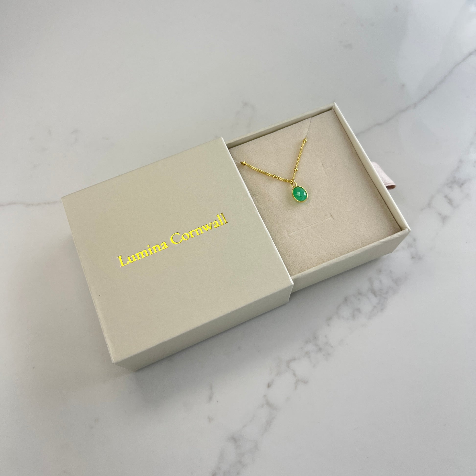 Green Chrysoprase Necklace | Gold