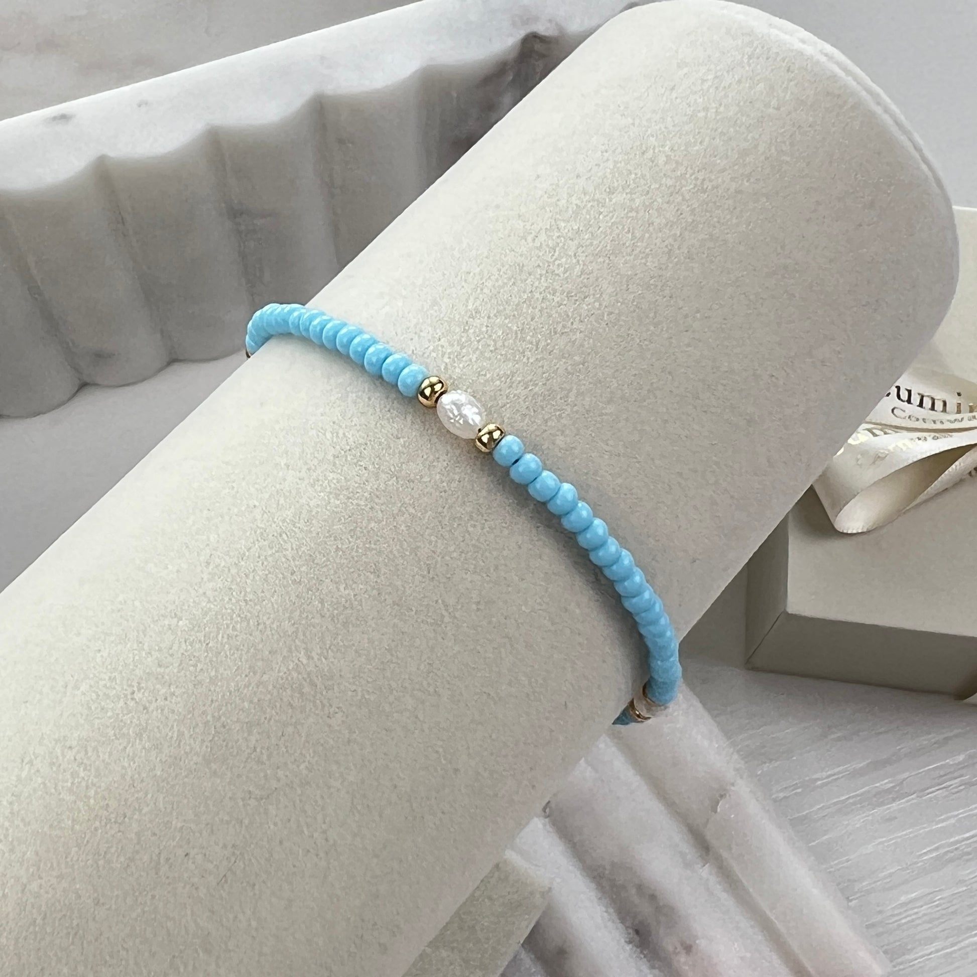 Glass Bead & Freshwater Pearl Bracelet