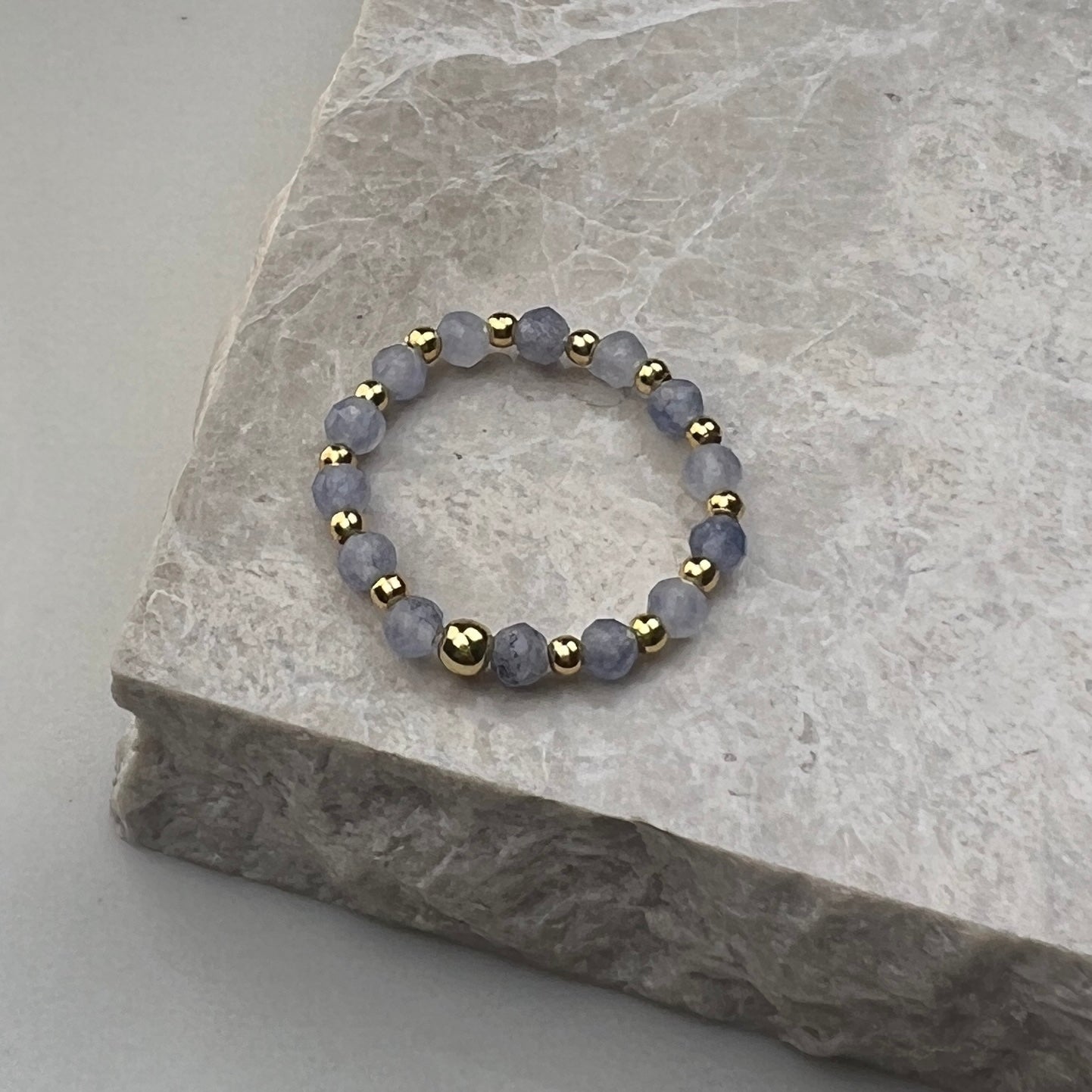 Tanzanite Stretch Ring | Gold Plated