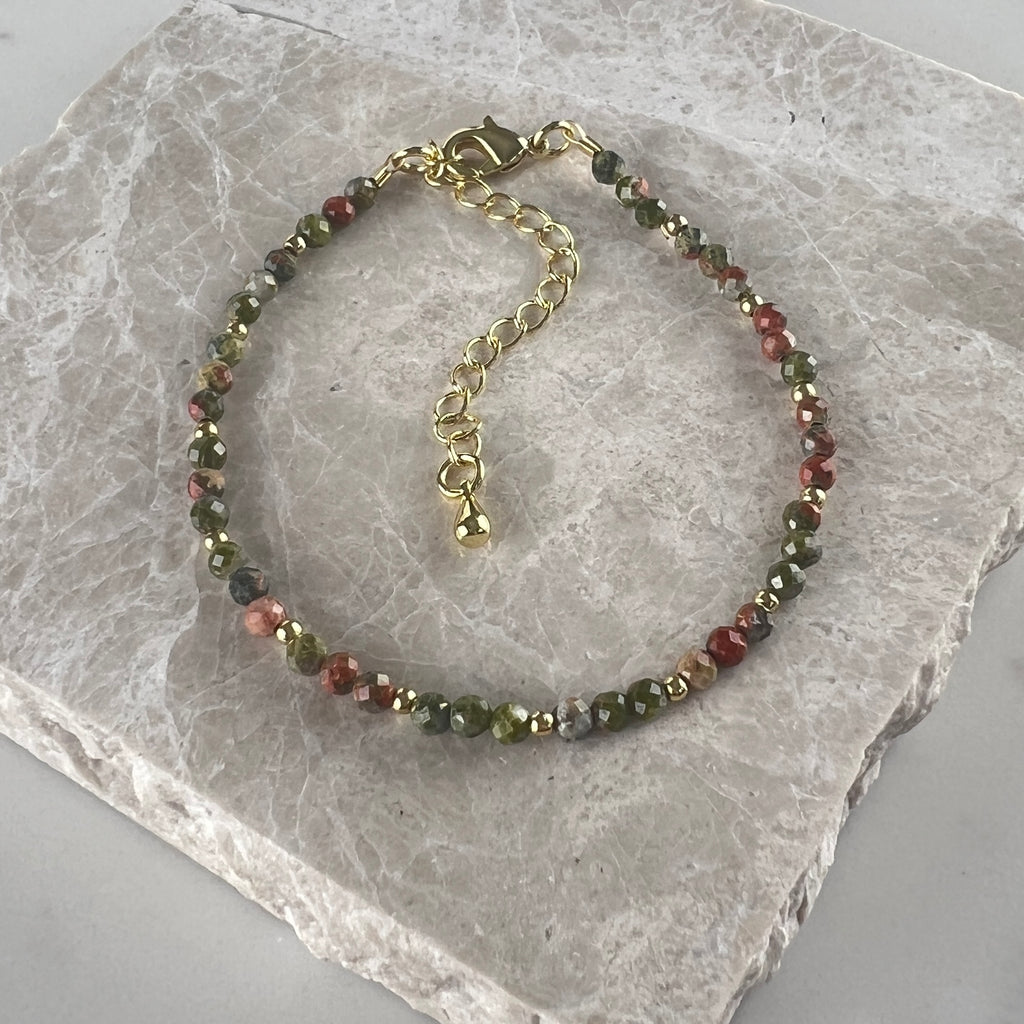 Unakite Dainty Bracelet