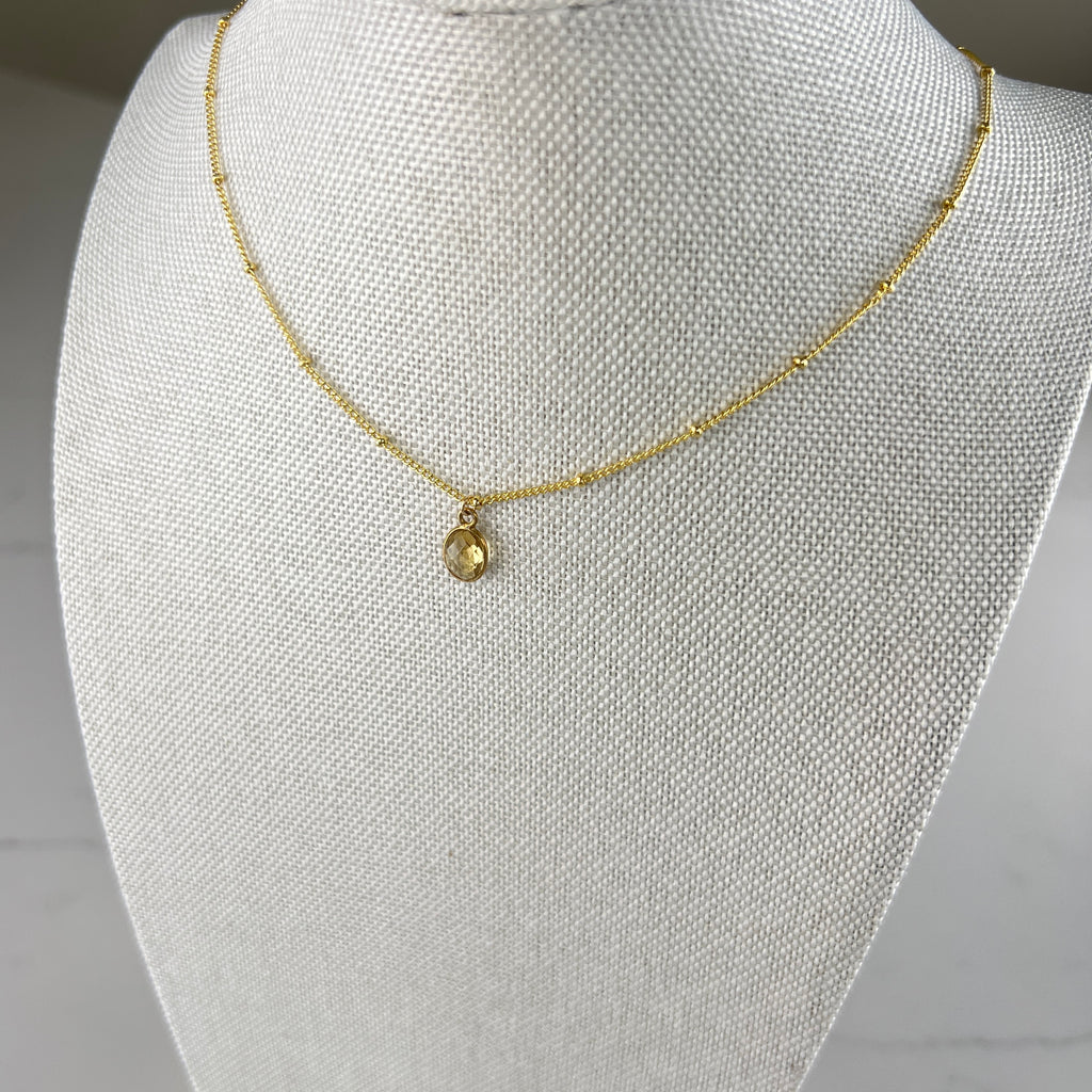 Citrine Necklace | Gold