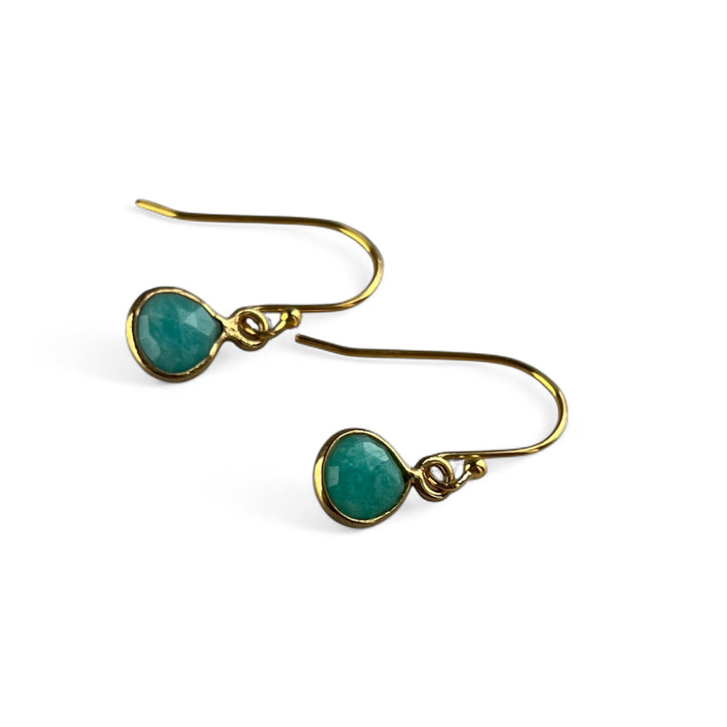 Gold Amazonite Earrings