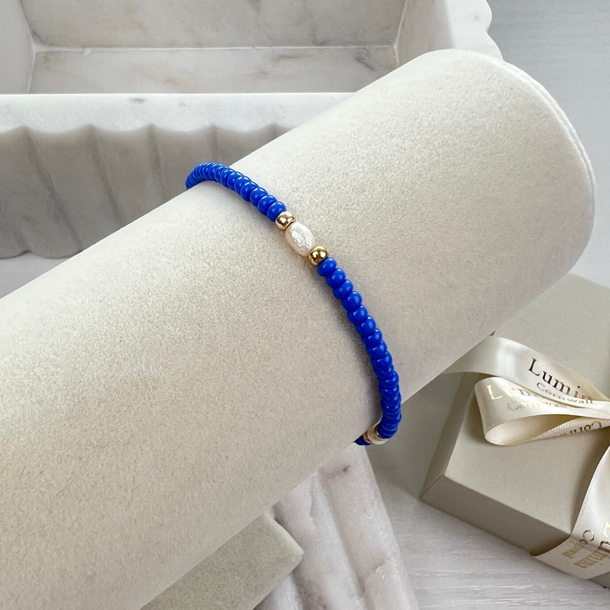Glass Bead & Freshwater Pearl Bracelet