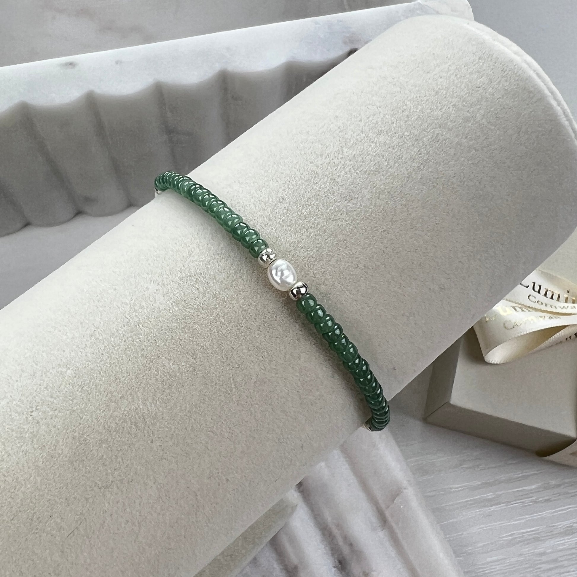 Glass Bead & Freshwater Pearl Bracelet
