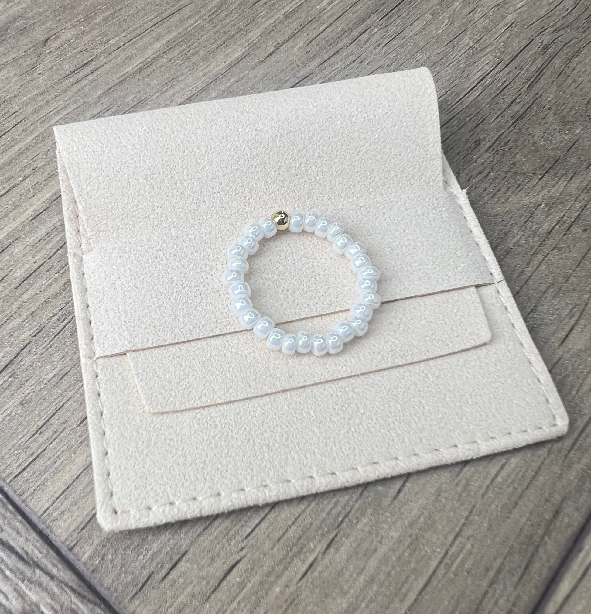 Pearl Glass Bead Ring