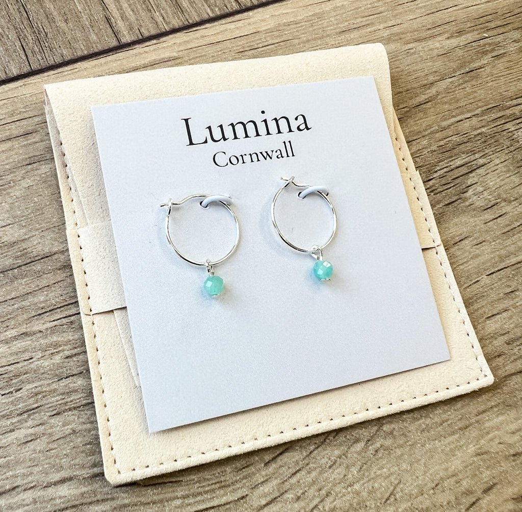Amazonite Hoop Earrings