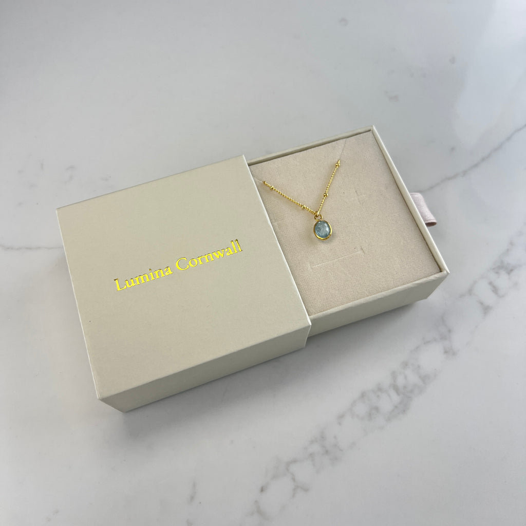 Aquamarine Necklace | Gold