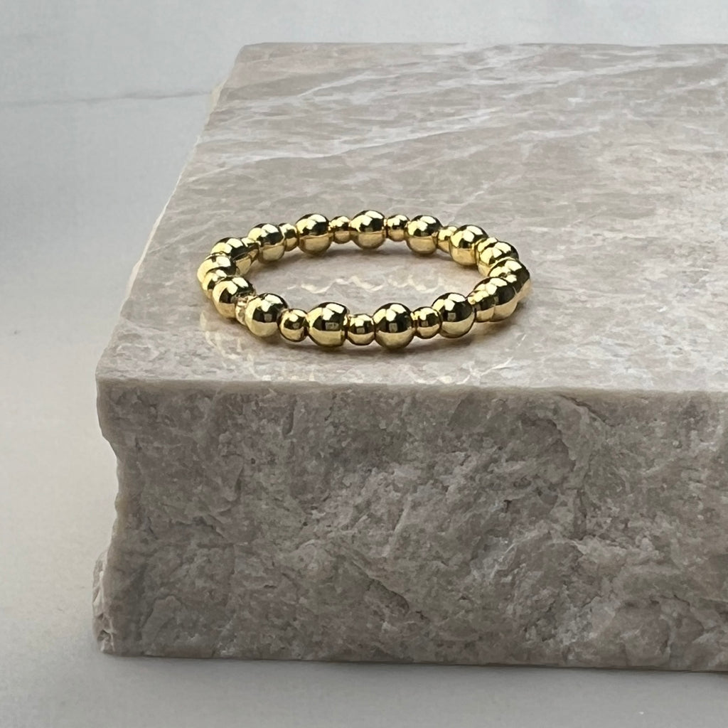 Gold Beaded Stretch Ring