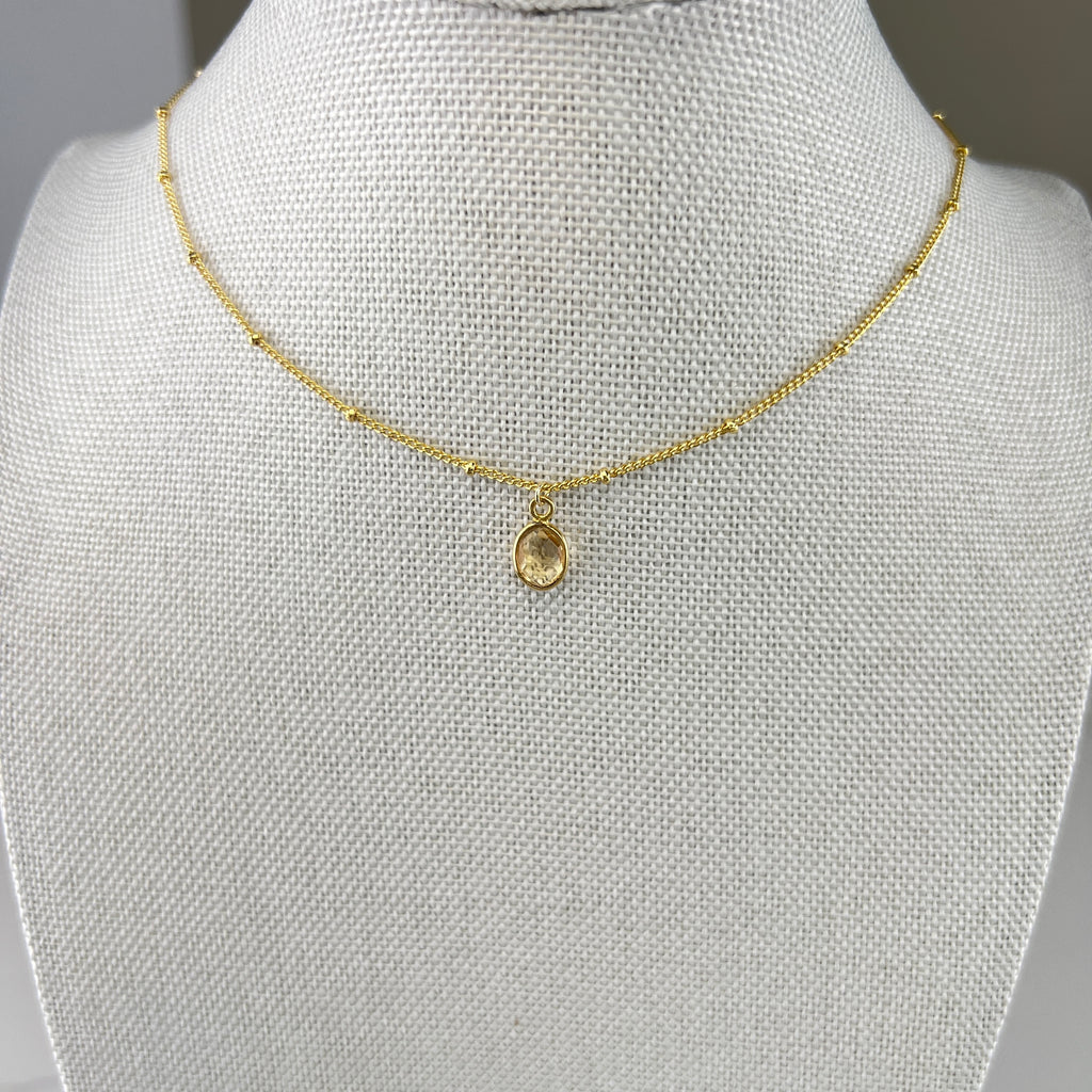 Citrine Necklace | Gold