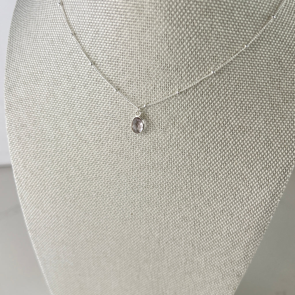 Pink Amethyst Necklace | Sterling Silver