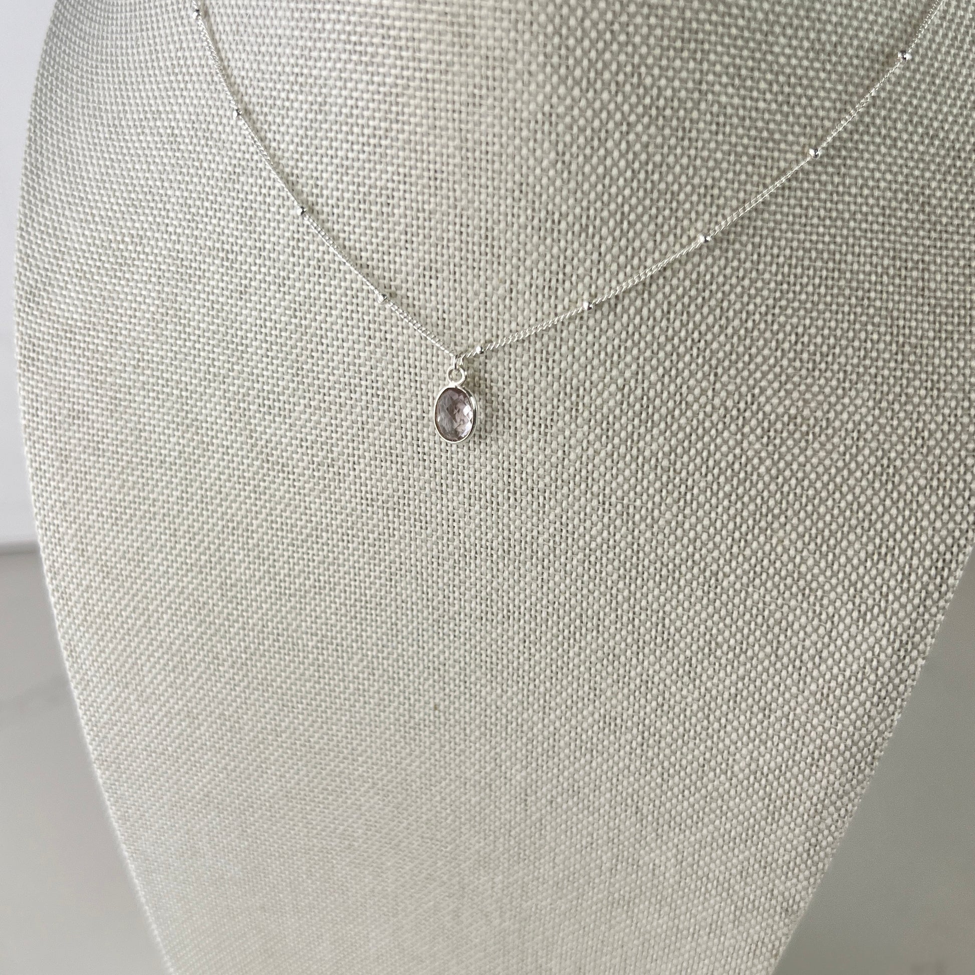 Pink Amethyst Necklace | Sterling Silver