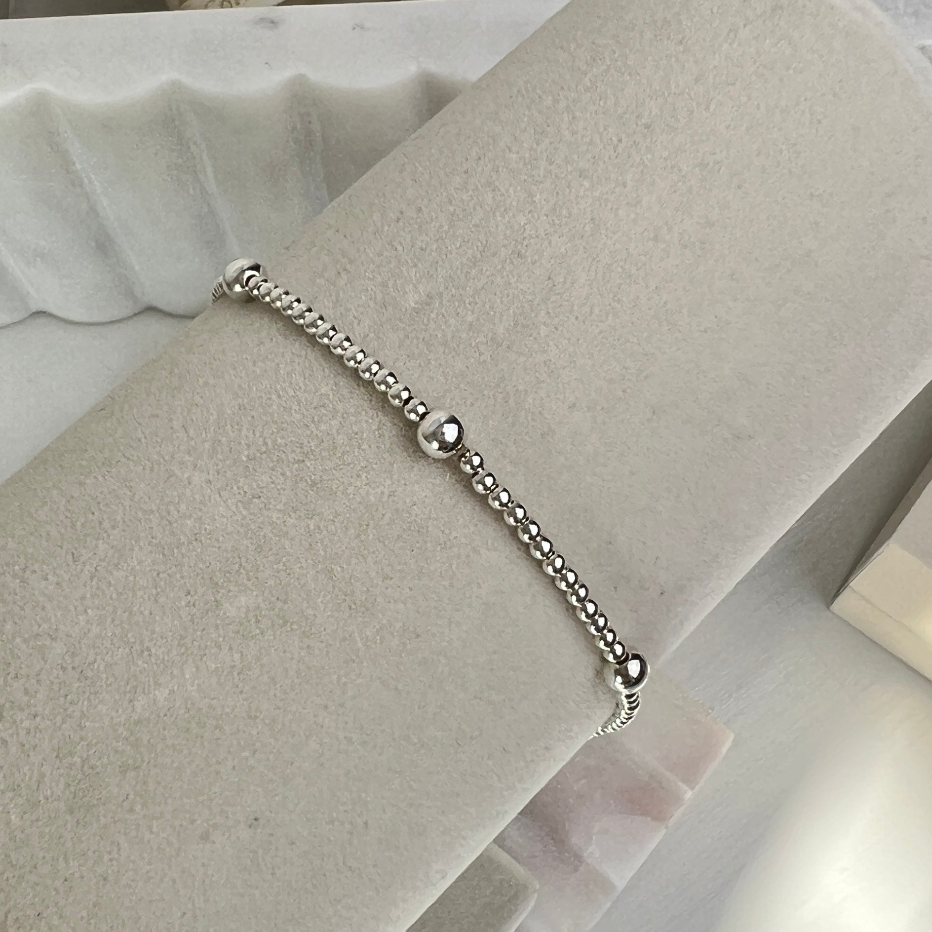 Sterling Silver Beaded Bracelet