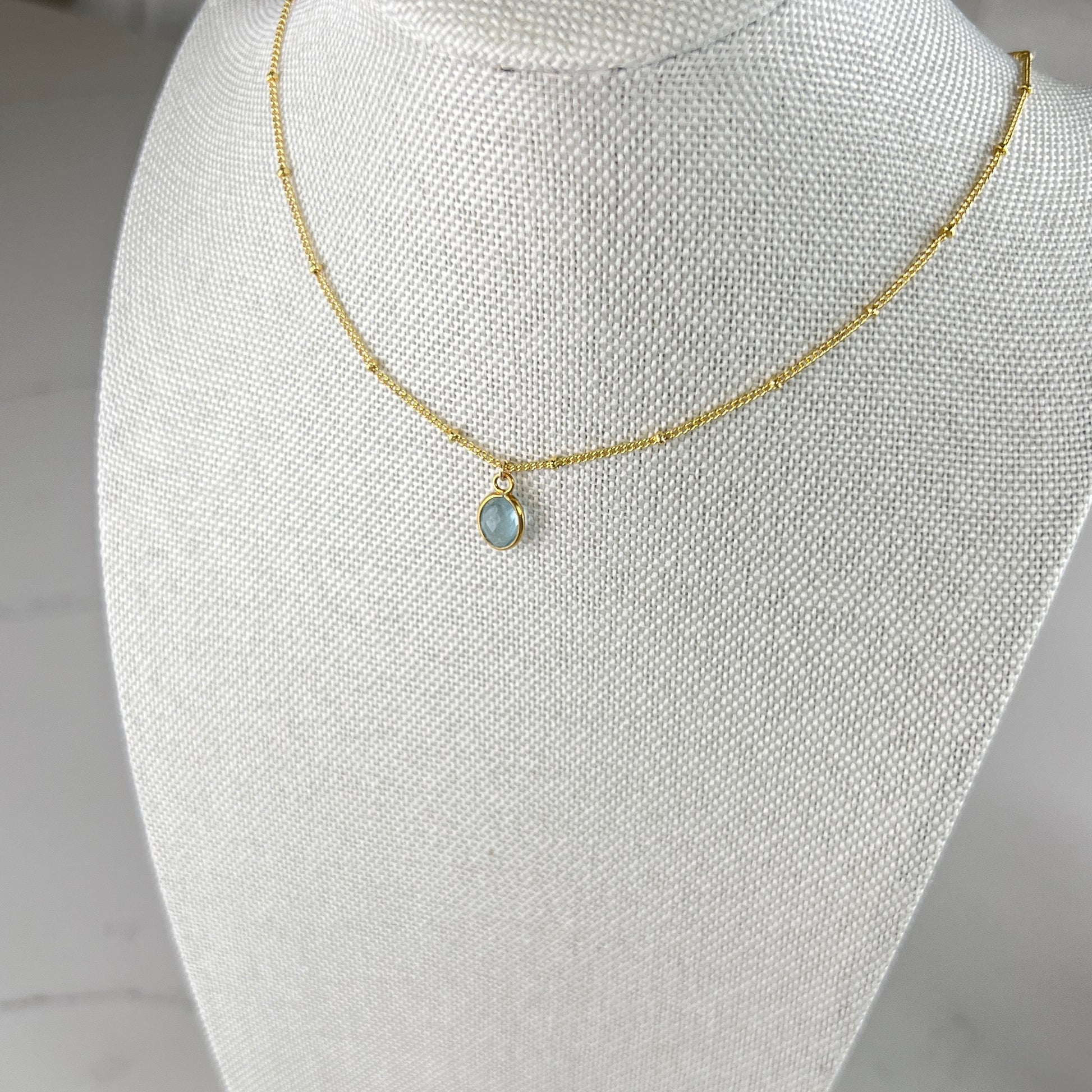 Aquamarine Necklace | Gold