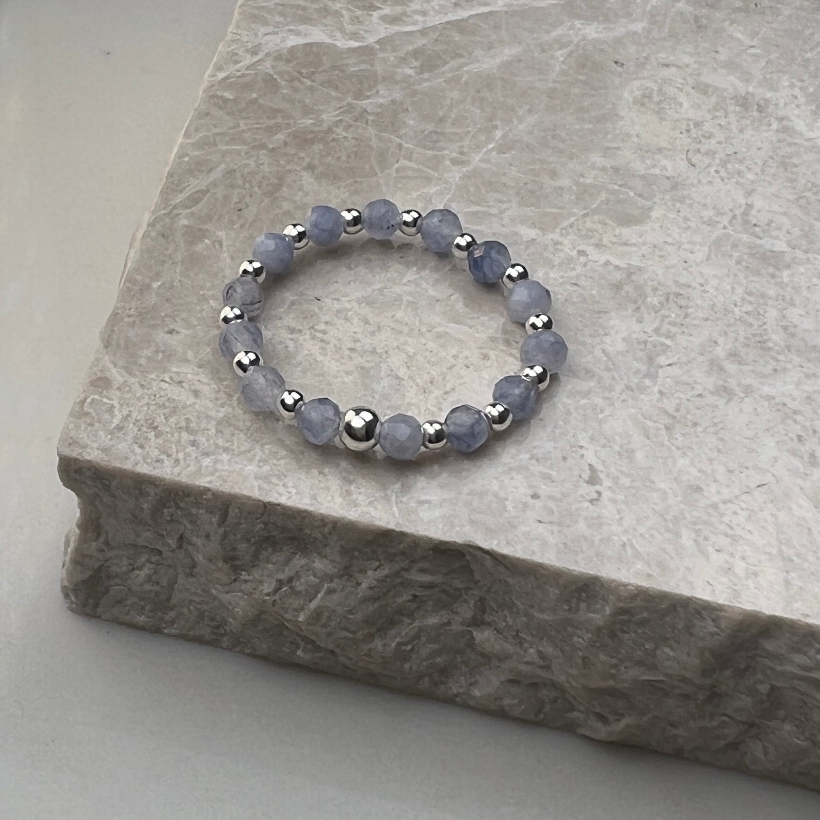 Tanzanite Stretch Ring | Sterling Silver
