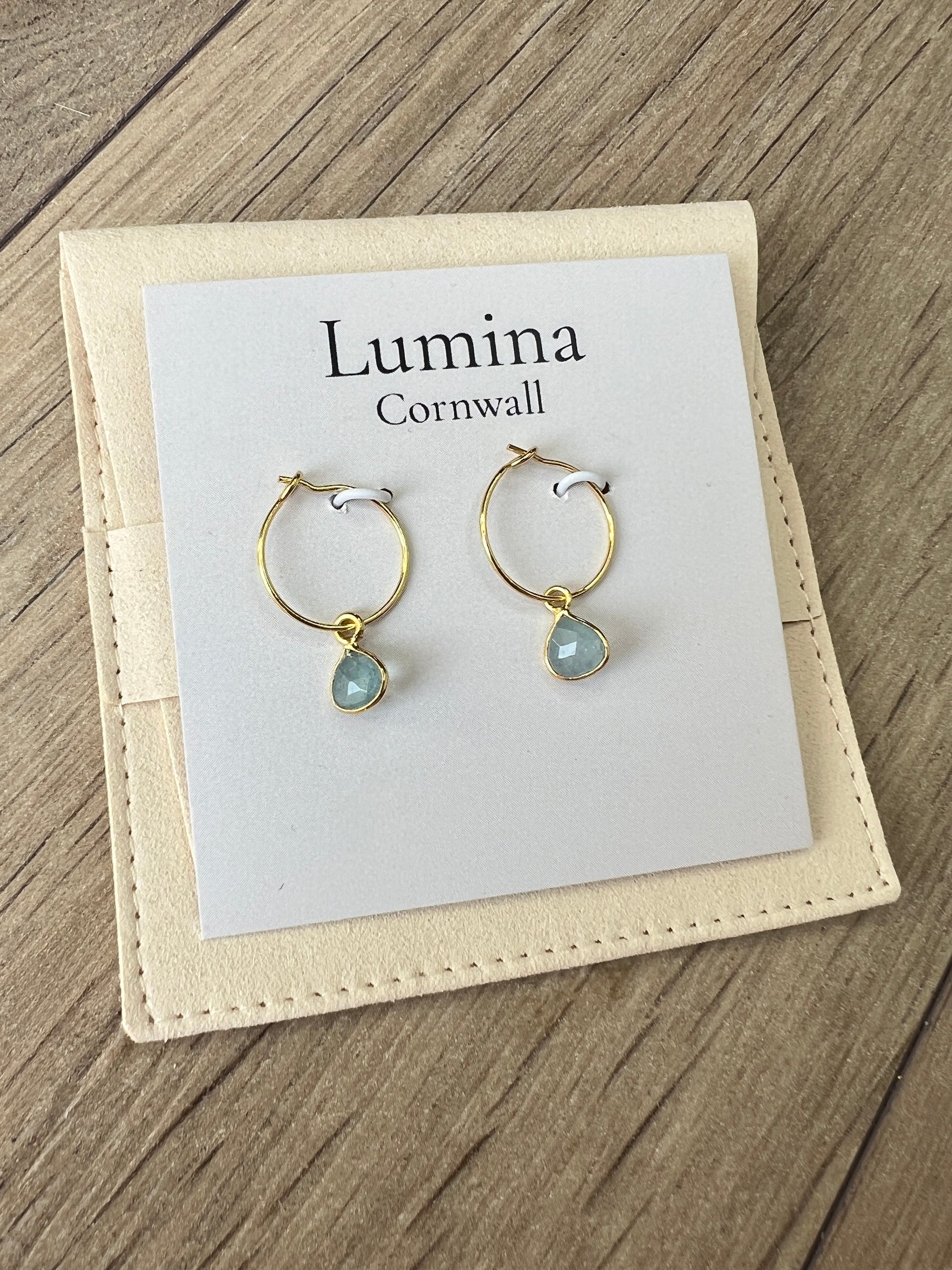 Aquamarine Hoop Earrings