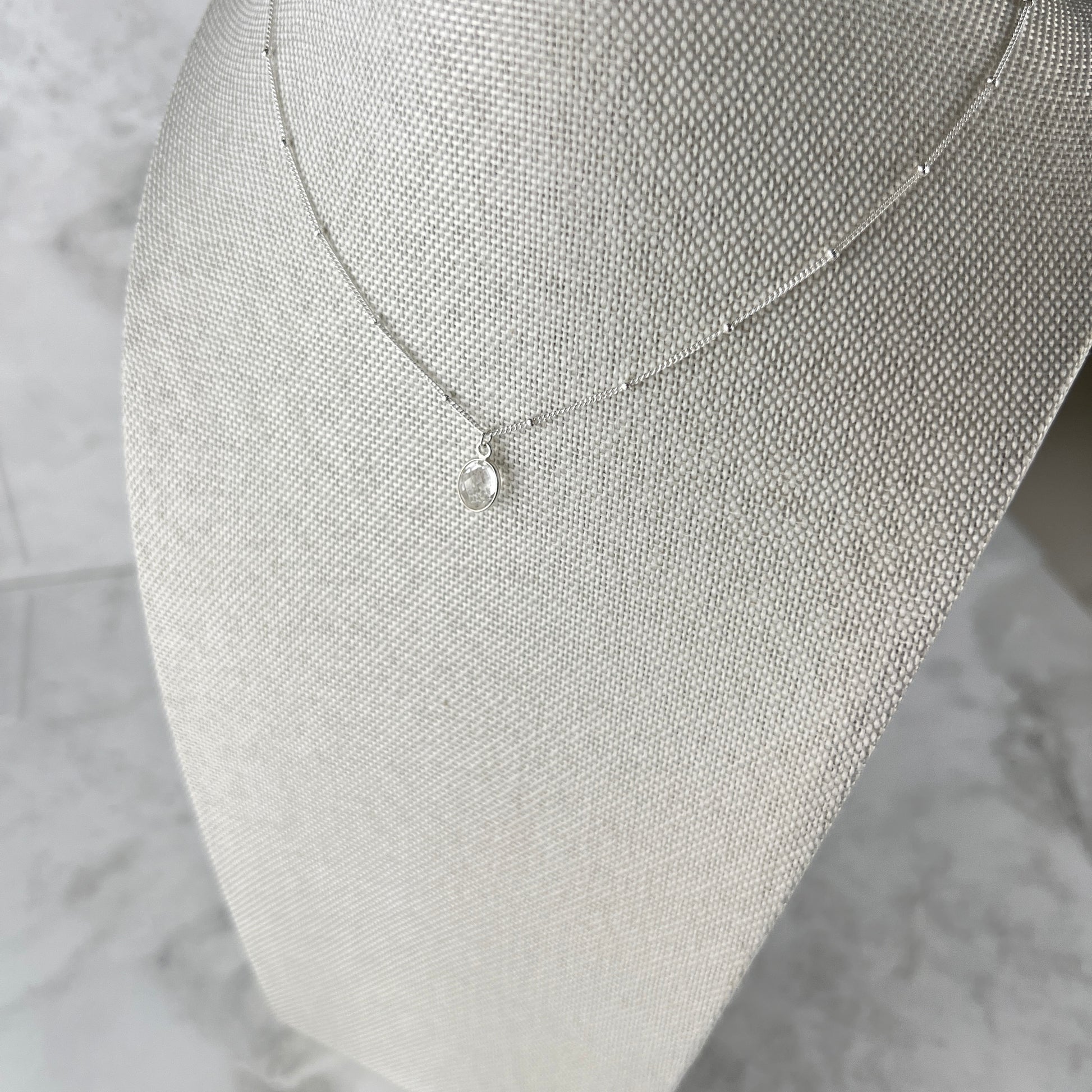 Clear Quartz Necklace | Sterling Silver