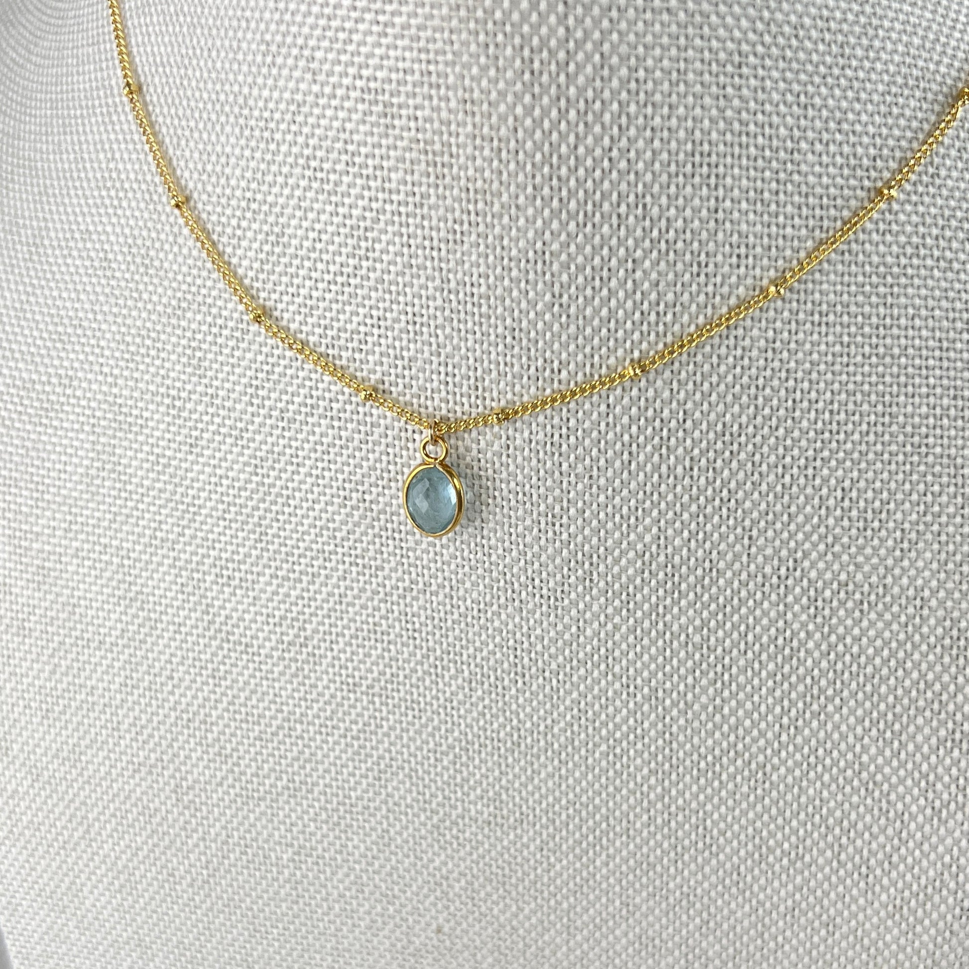 Aquamarine Necklace | Gold