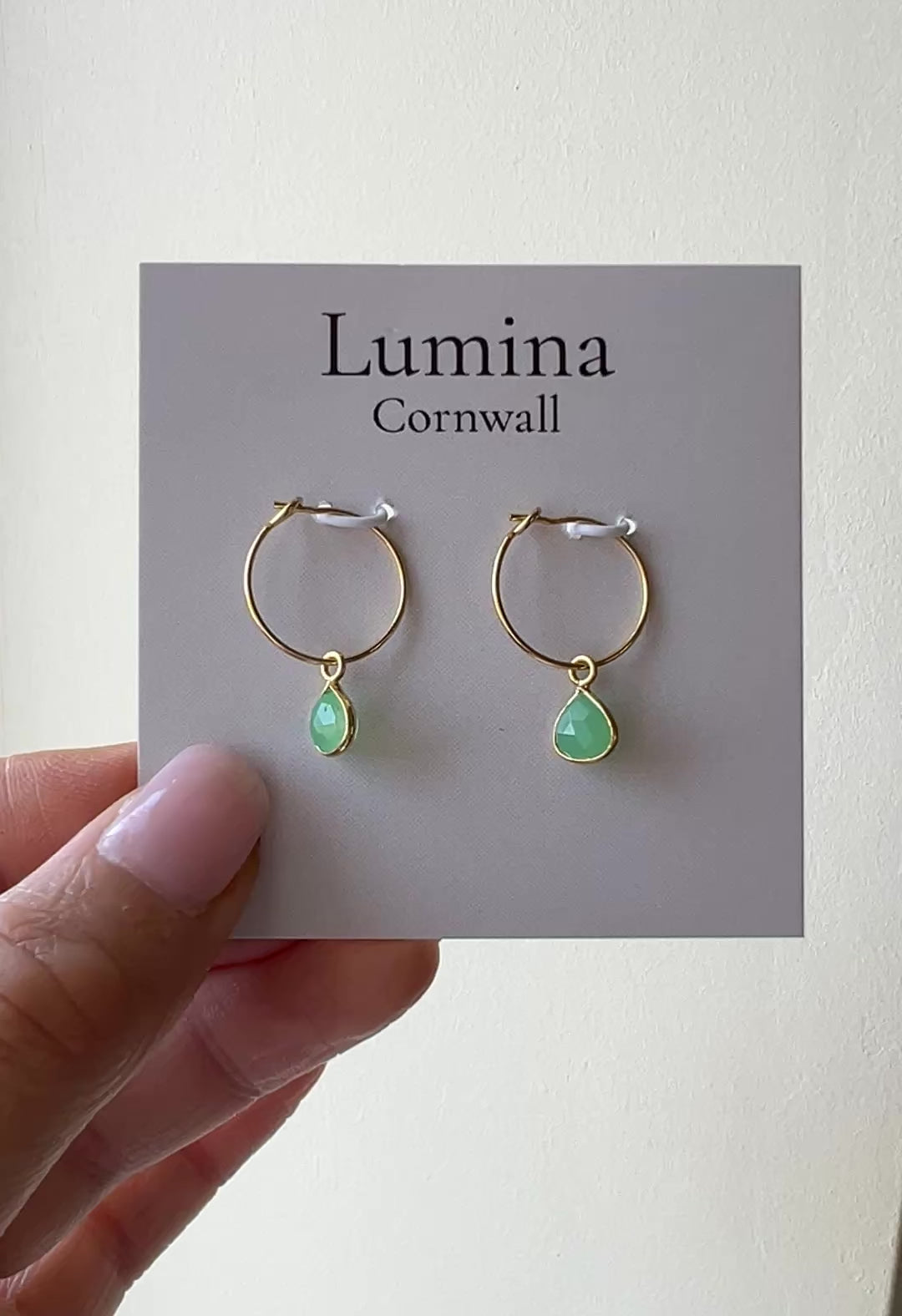 Green Chrysoprase Hoop Earrings