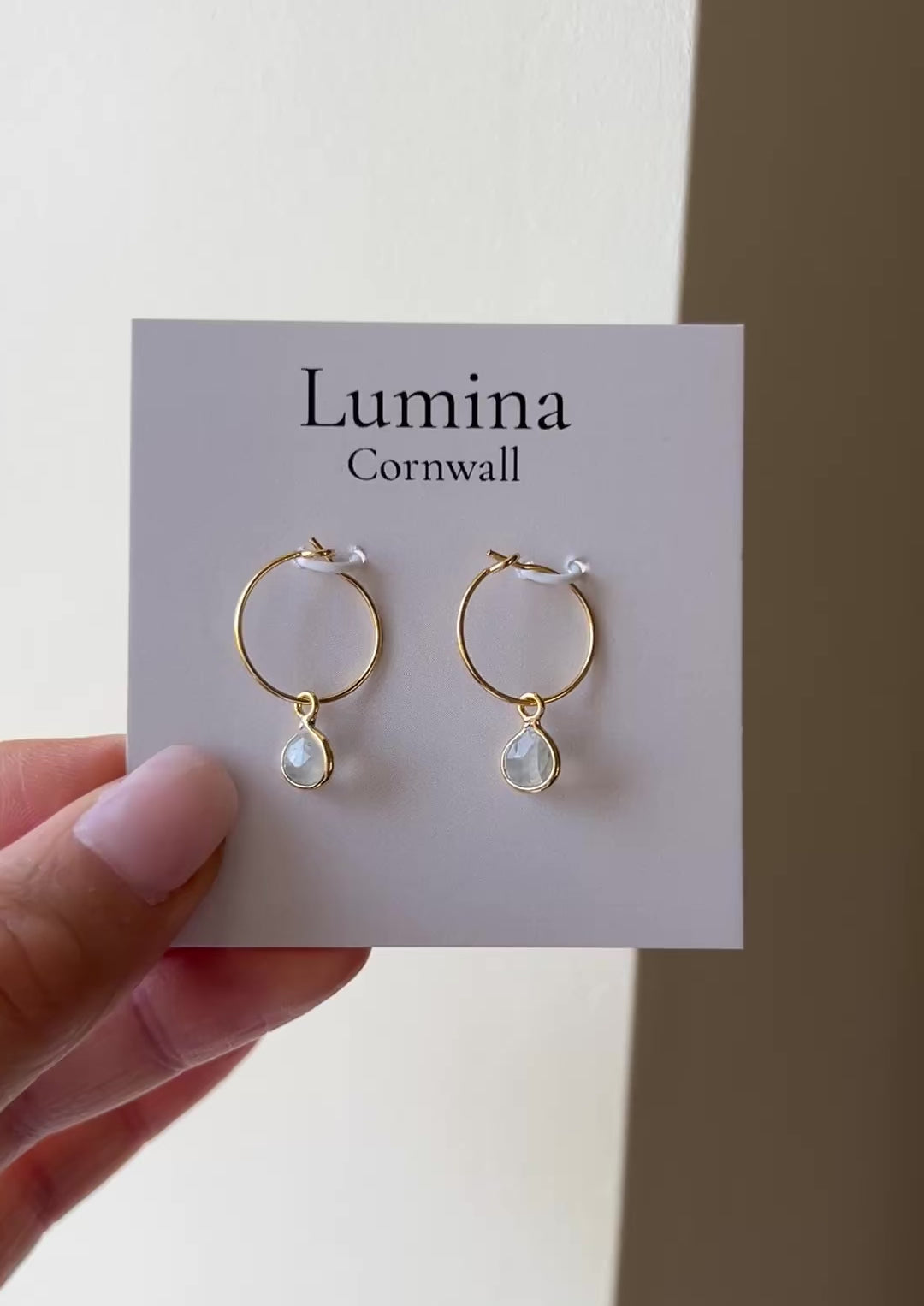 Rainbow Moonstone Hoop Earrings