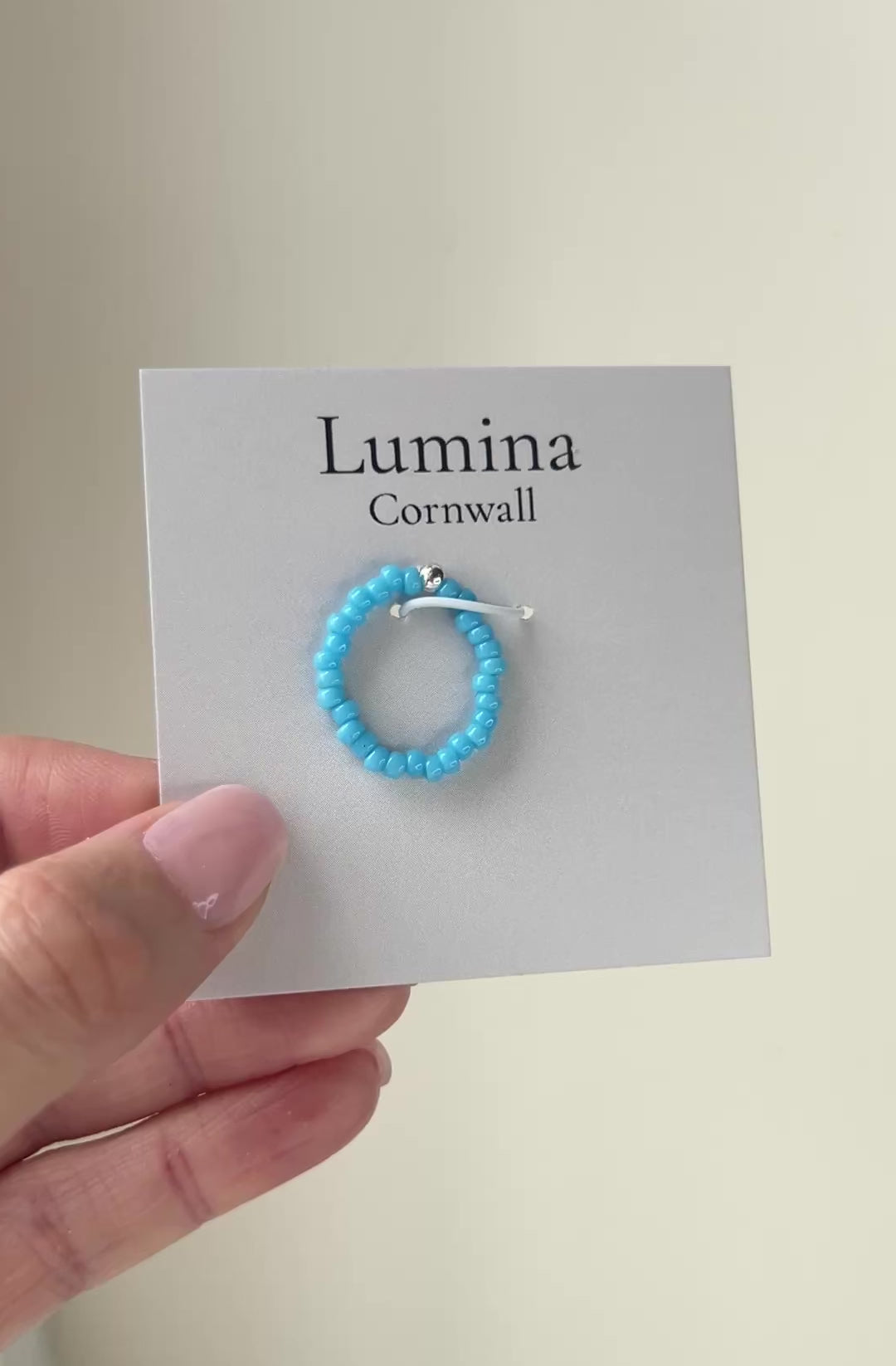 Turquoise Glass Bead Ring