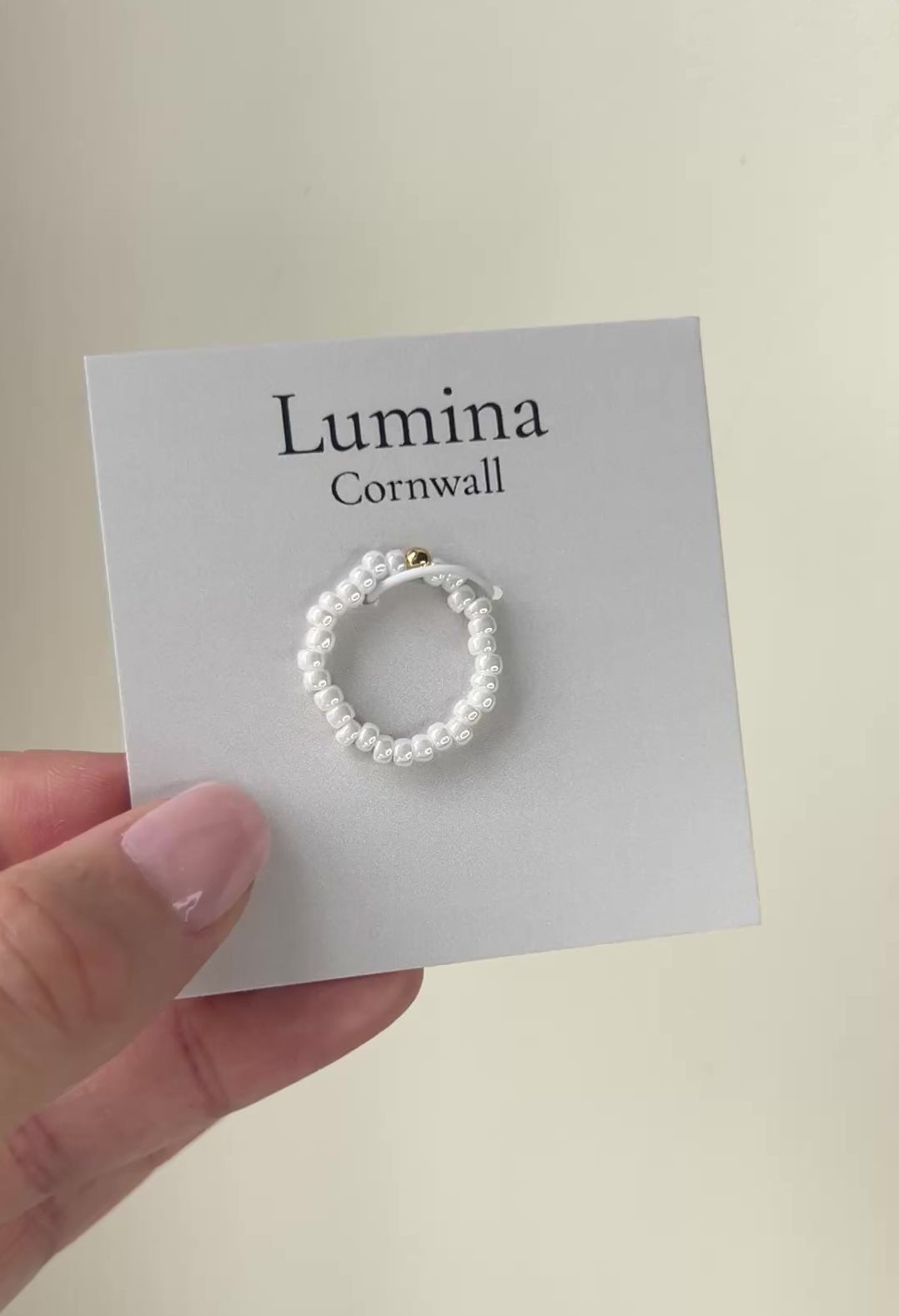 Pearl Glass Bead Ring