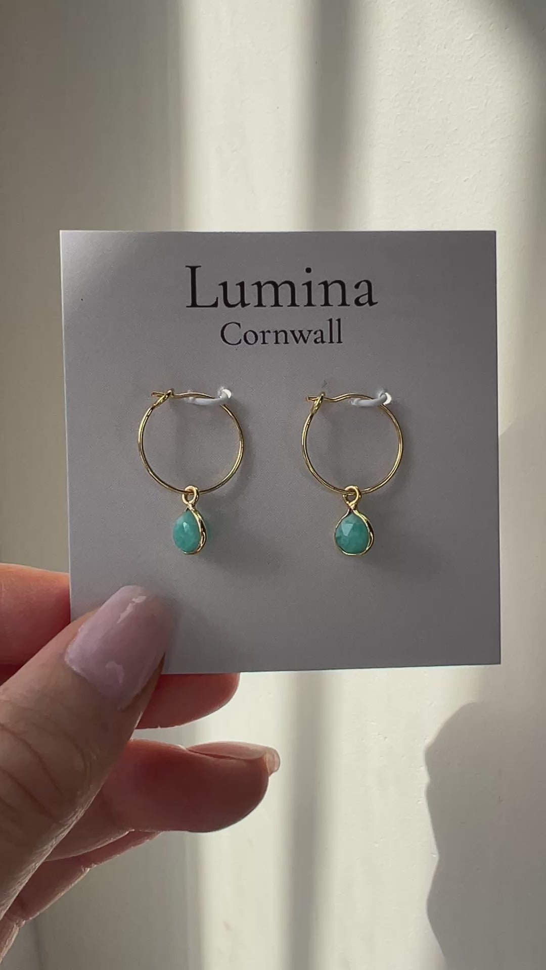 Amazonite Hoop Earrings