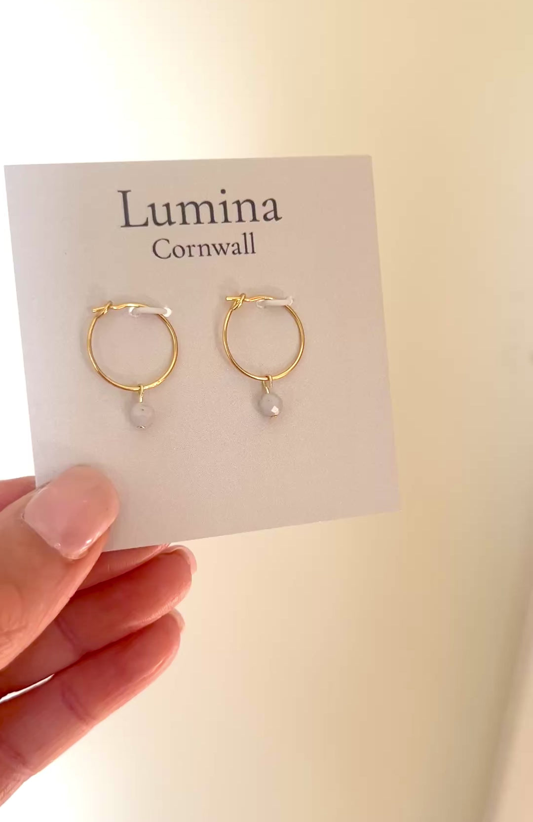 Blue Lace Agate Hoop Earrings