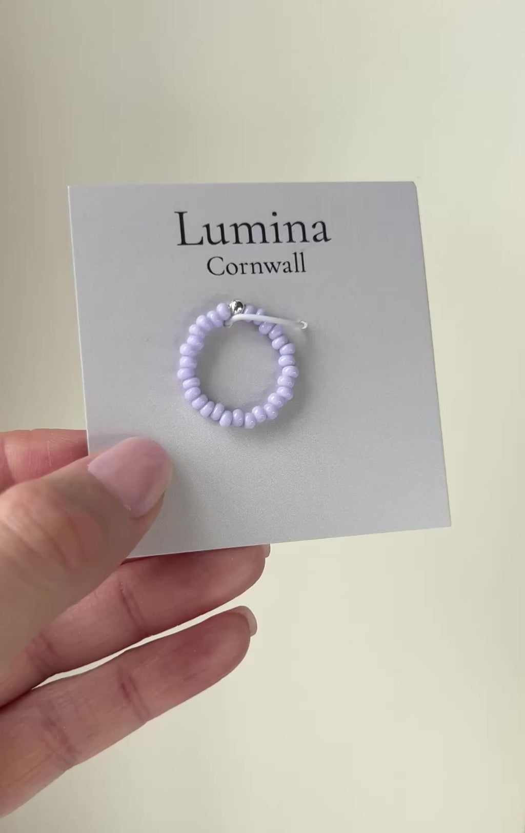 Lilac Glass Bead Ring
