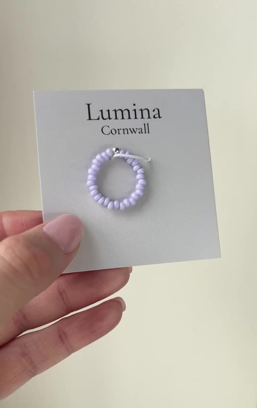 Lilac Glass Bead Ring