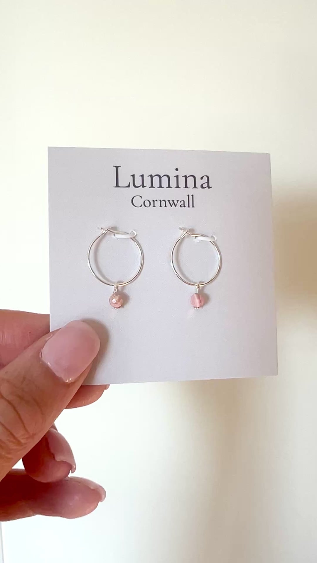 Rhodochrosite Hoop Earrings (Rare)